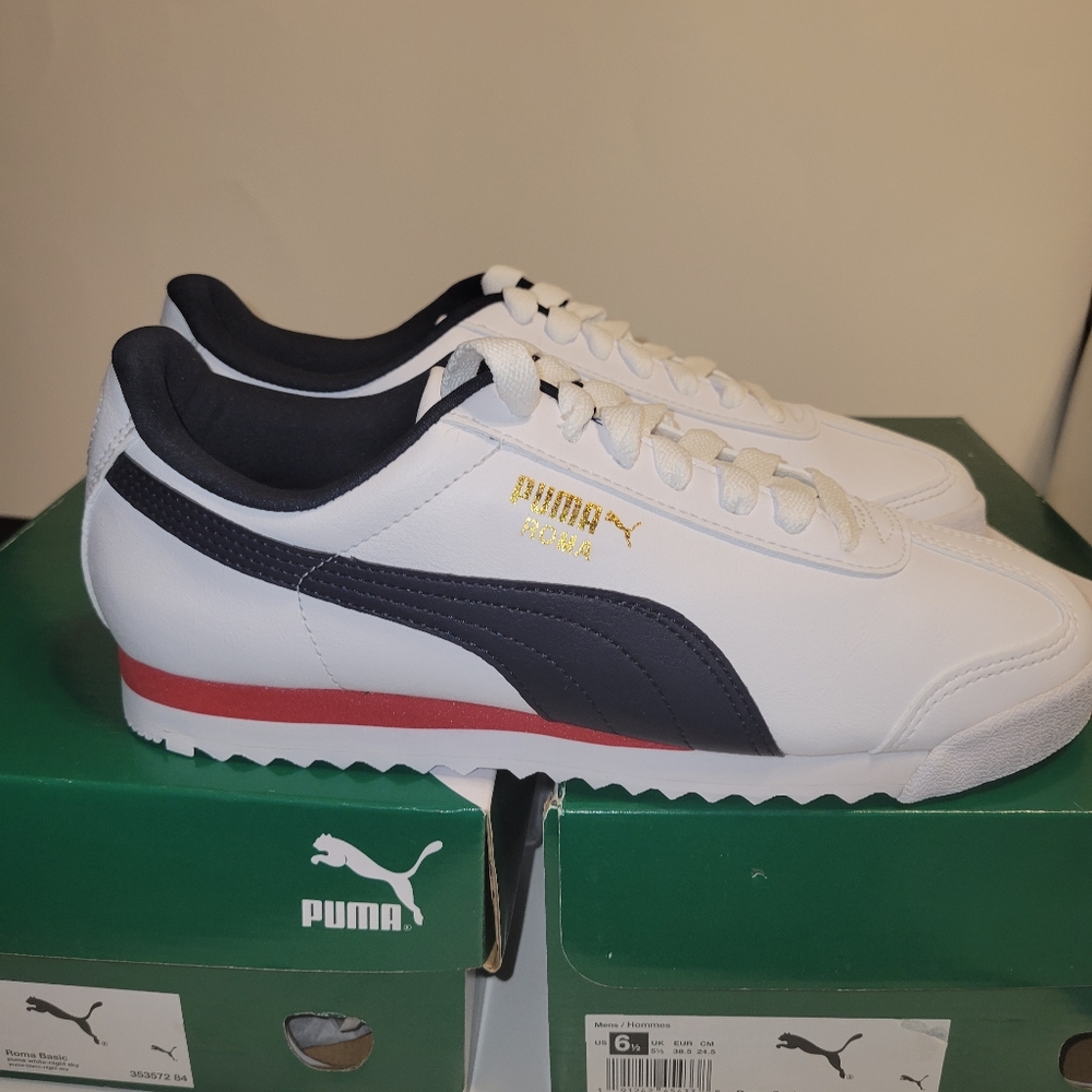 Puma Roma Basic Sneakers-Puma White-Night Sky